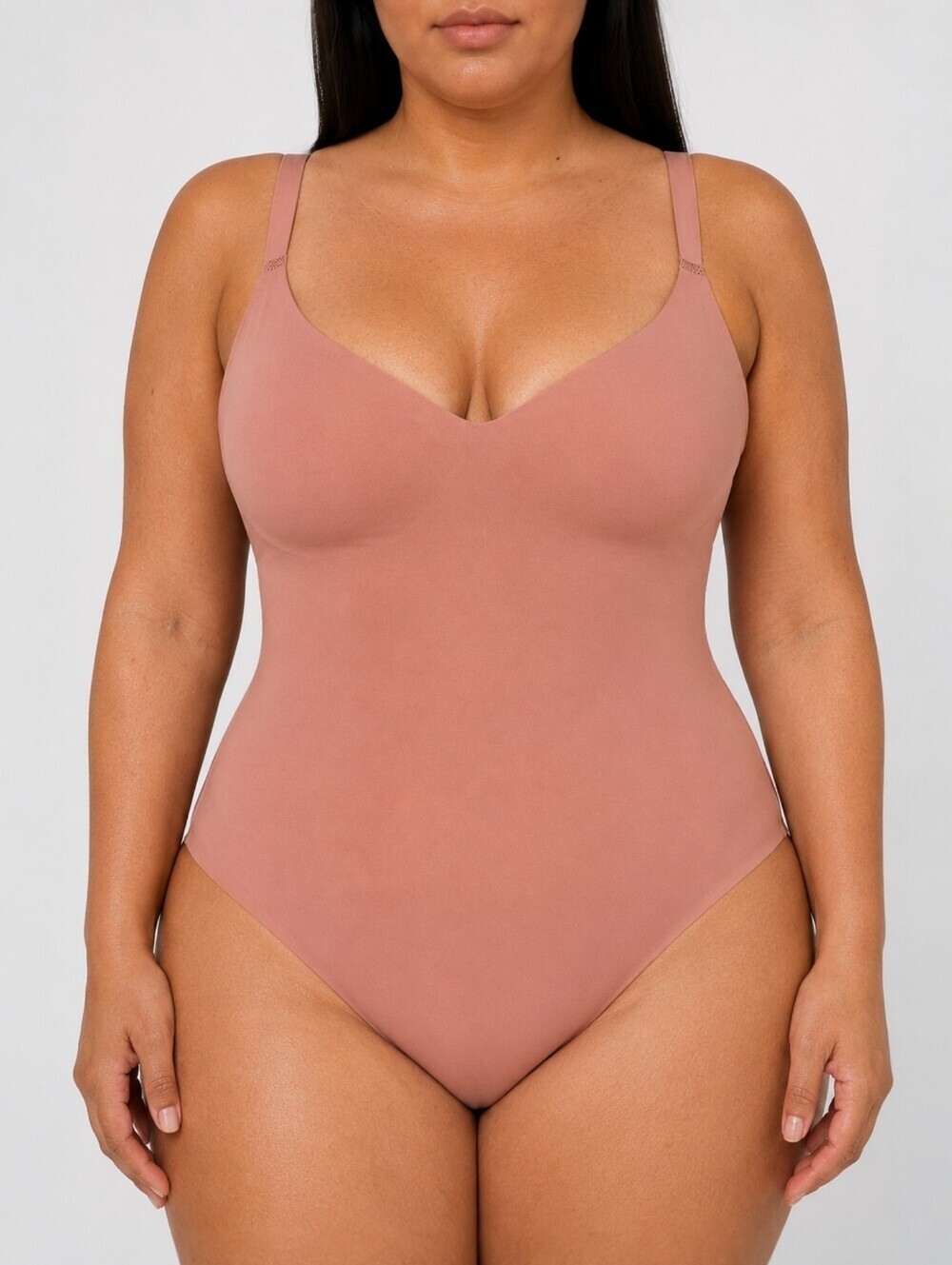 Knix LuxeLift Bodysuit XXL Blush Pink Shapewear Built In Bra Wireless Support